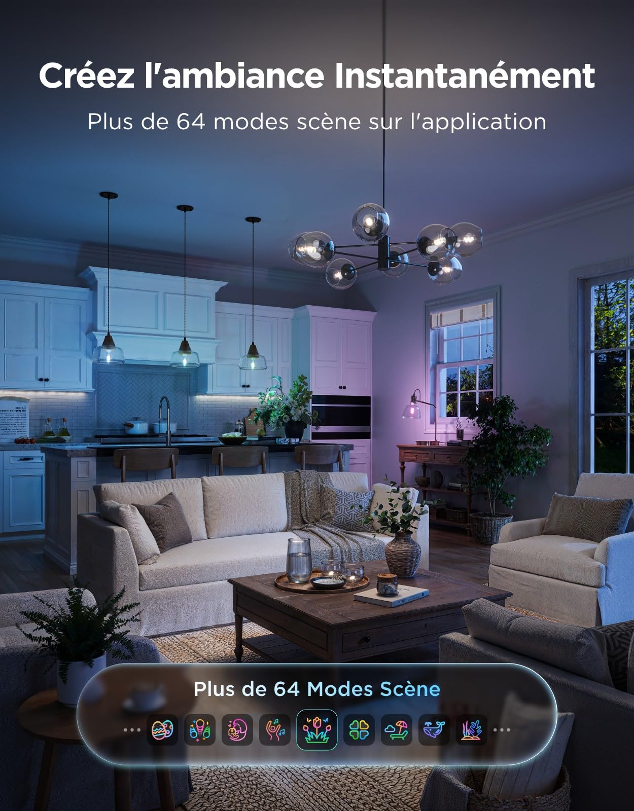 Govee E27,E14 et ST64 Ampoule Connectée RGBWW, Compatible avec Matter, Alexa et Google Assistant
