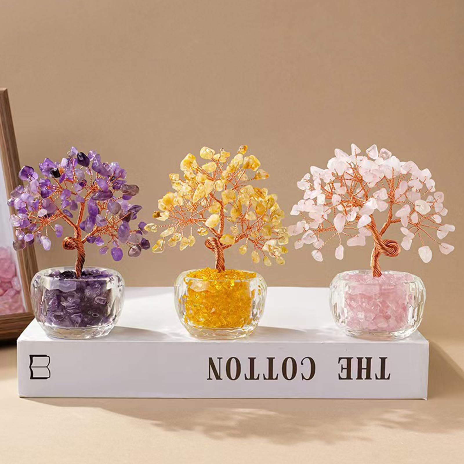 Árbol de la Vida de Amatista - Árbol del Dinero de Piedra Natural, Decoración Feng Shui para Casa Oficina, Regalo Espiritual