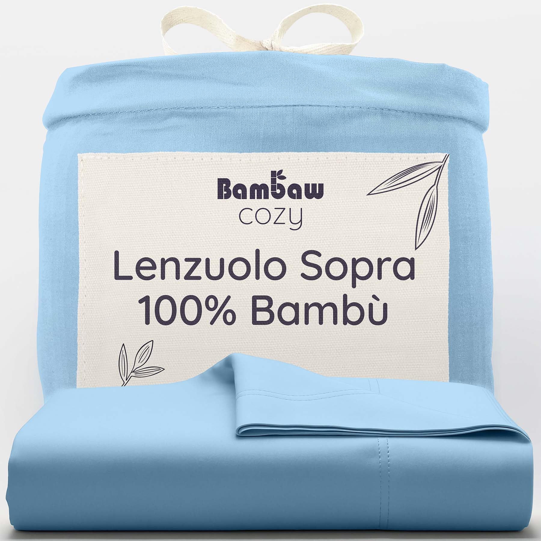 Lenzuolo Con Angoli King Size In Viscosa Di Bambù – Raffrescante, Tasca Profonda 40 Cm, Morbido Setifico, Colore Azzurro