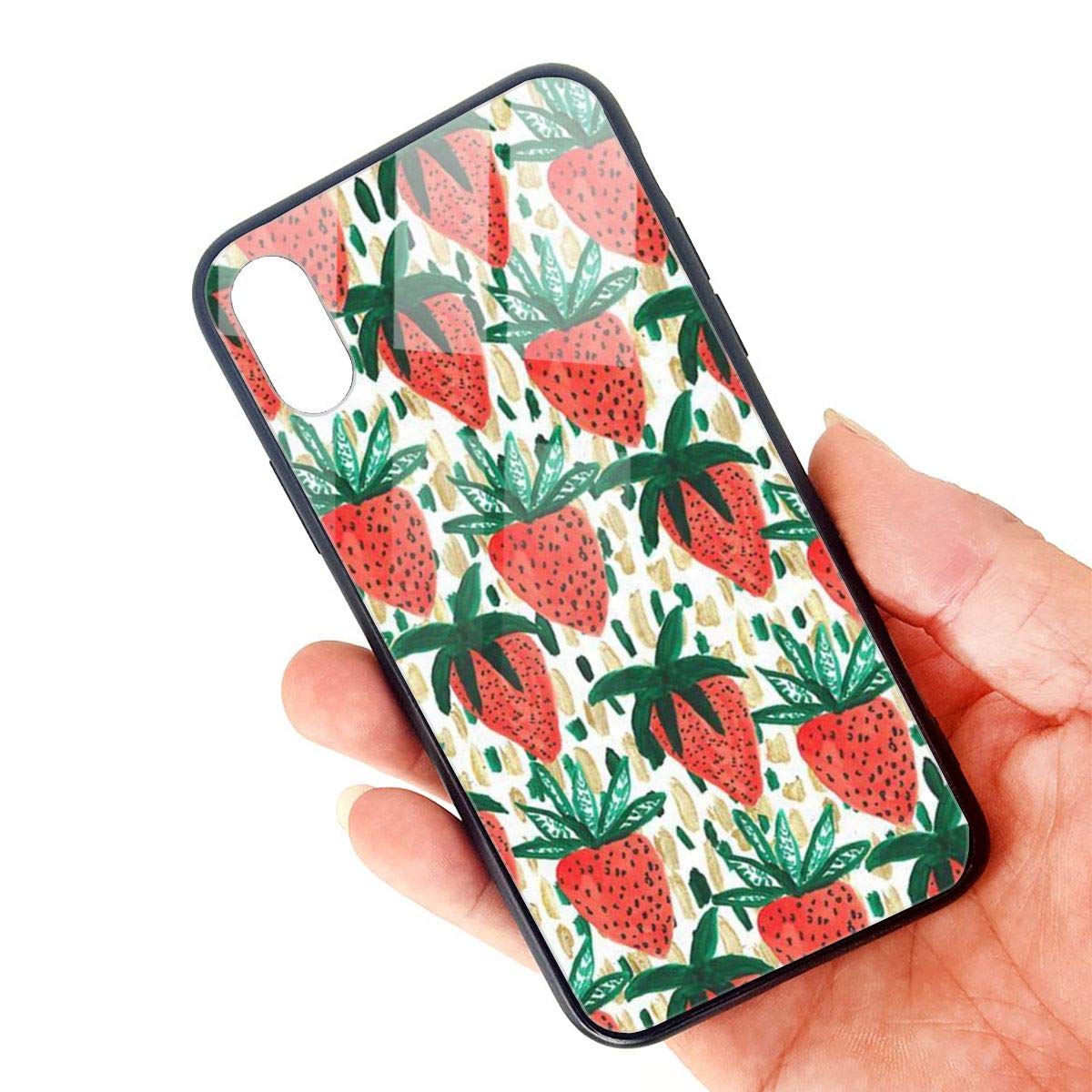 Custodia sottile in morbido TPU trasparente con fragole per iPhone Xs Max, custodia morbida flessibile compatibile per Xs Max da 6,5 pollici (versione 2018)