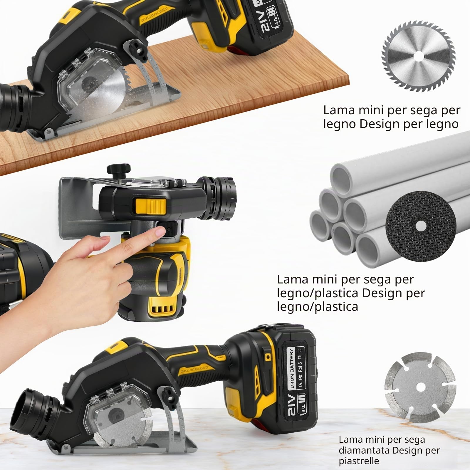 Smerigliatrice Angolare a Batteria 3'' per Dewalt 20V (senza Batteria)