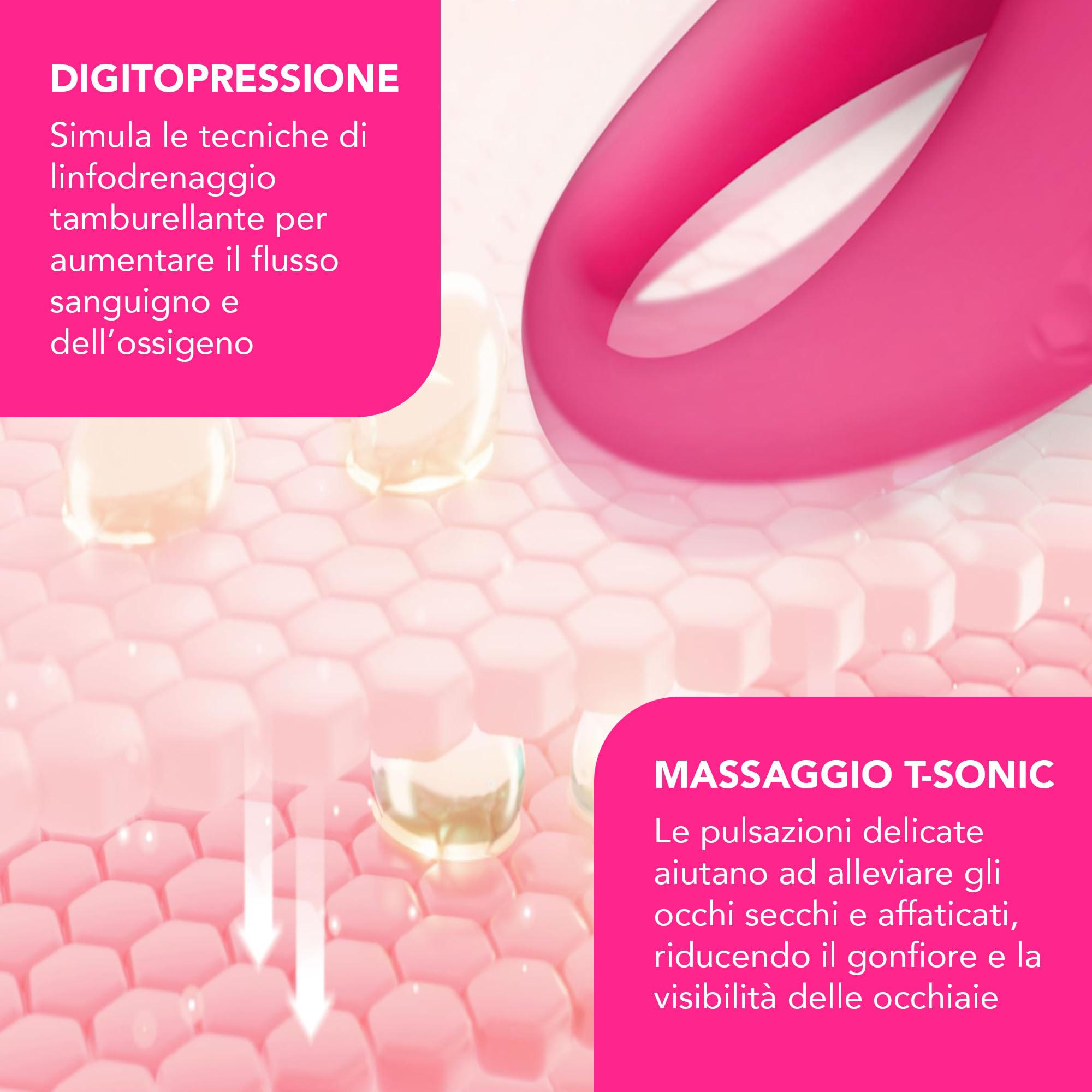 FOREO IRIS 2, massaggiatore per contorno occhi antirughe, Per occhiaie, gonfiore e borse agli occhi, Strumento per linfodrenaggio, Silicone ultraigienico, Garanzia di 2 anni, Fuchsia