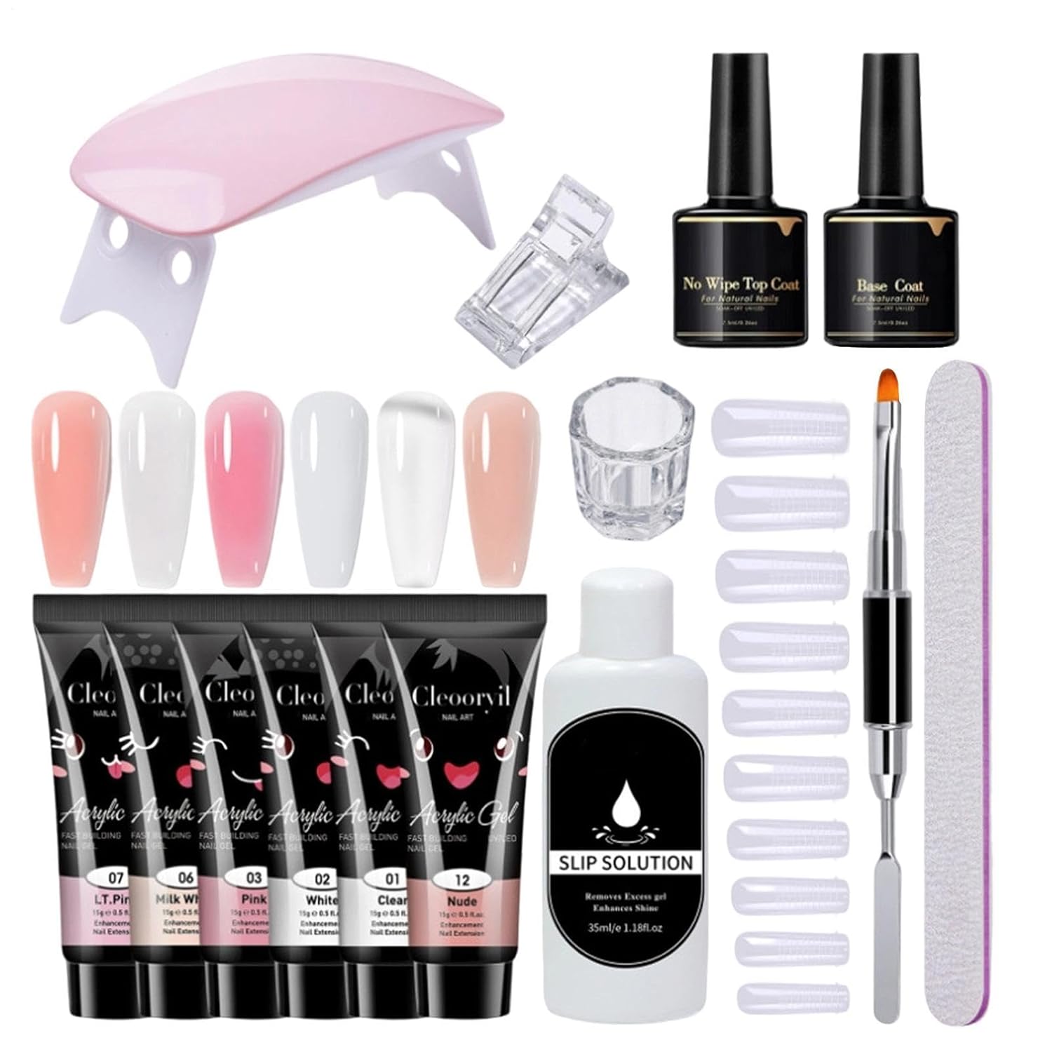 Nail Extension Gel, 6-Color Long Lasting, Multifunctional Extra Strong, Nail Extension Building Gel for Adults Professionals Enthusiasts Beginners Women Girlfriend Salon Home DIY
