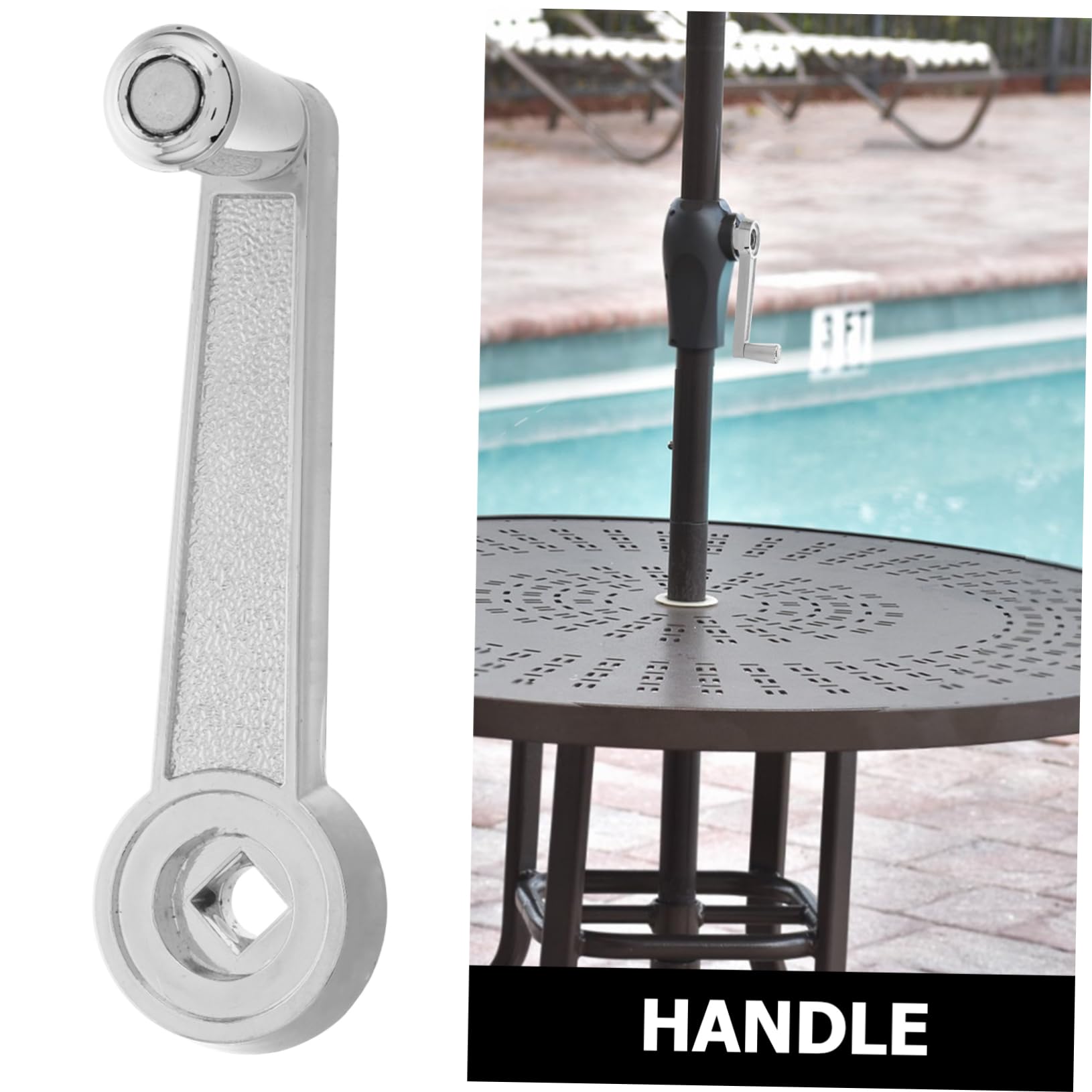 Maniglia a manovella per terrazzo, ricambio per esterni, compatibile con ombrelloni e mobili da giardino, accessori robusti per spiaggia, terrazza e picnic, facile installazione