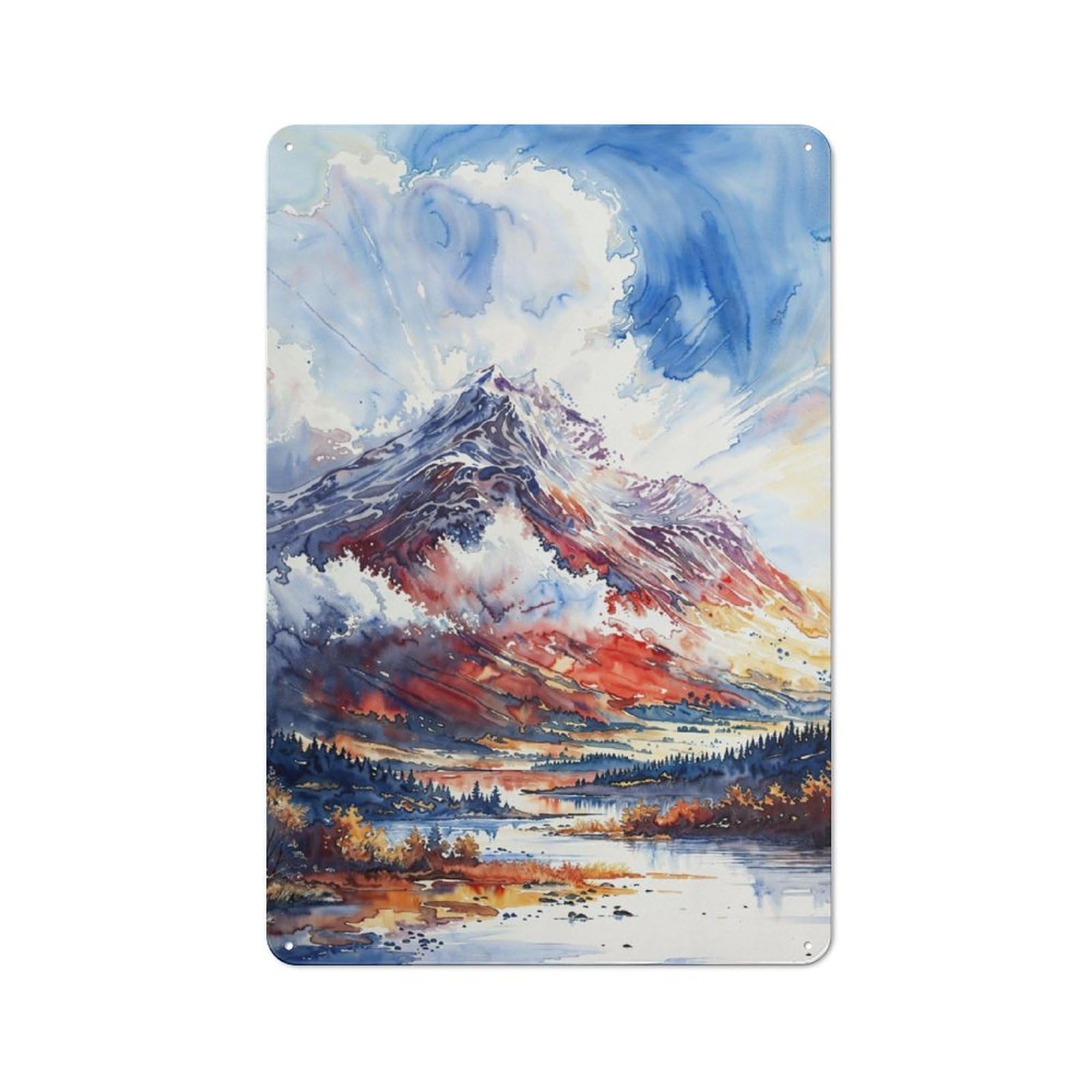 Junmoney Mountain Majesty 30X20cm Retro Metal Sign With For Man Cave Or Games Room, Tin Sign Wall Decor For Games Rooms And Man Caves