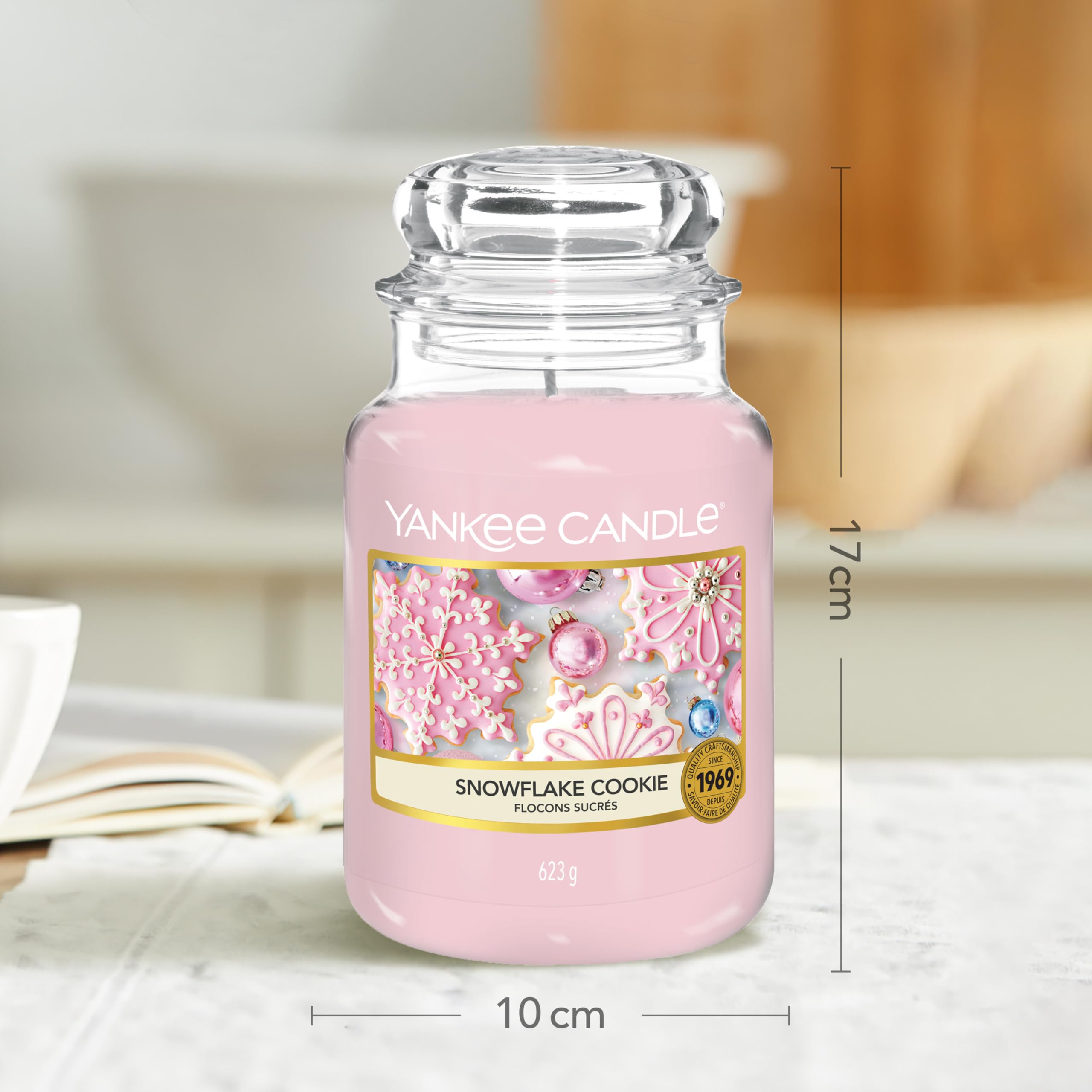 Yankee Candle Candela Grande Vaso, Biscotto del Fiocco di Neve
