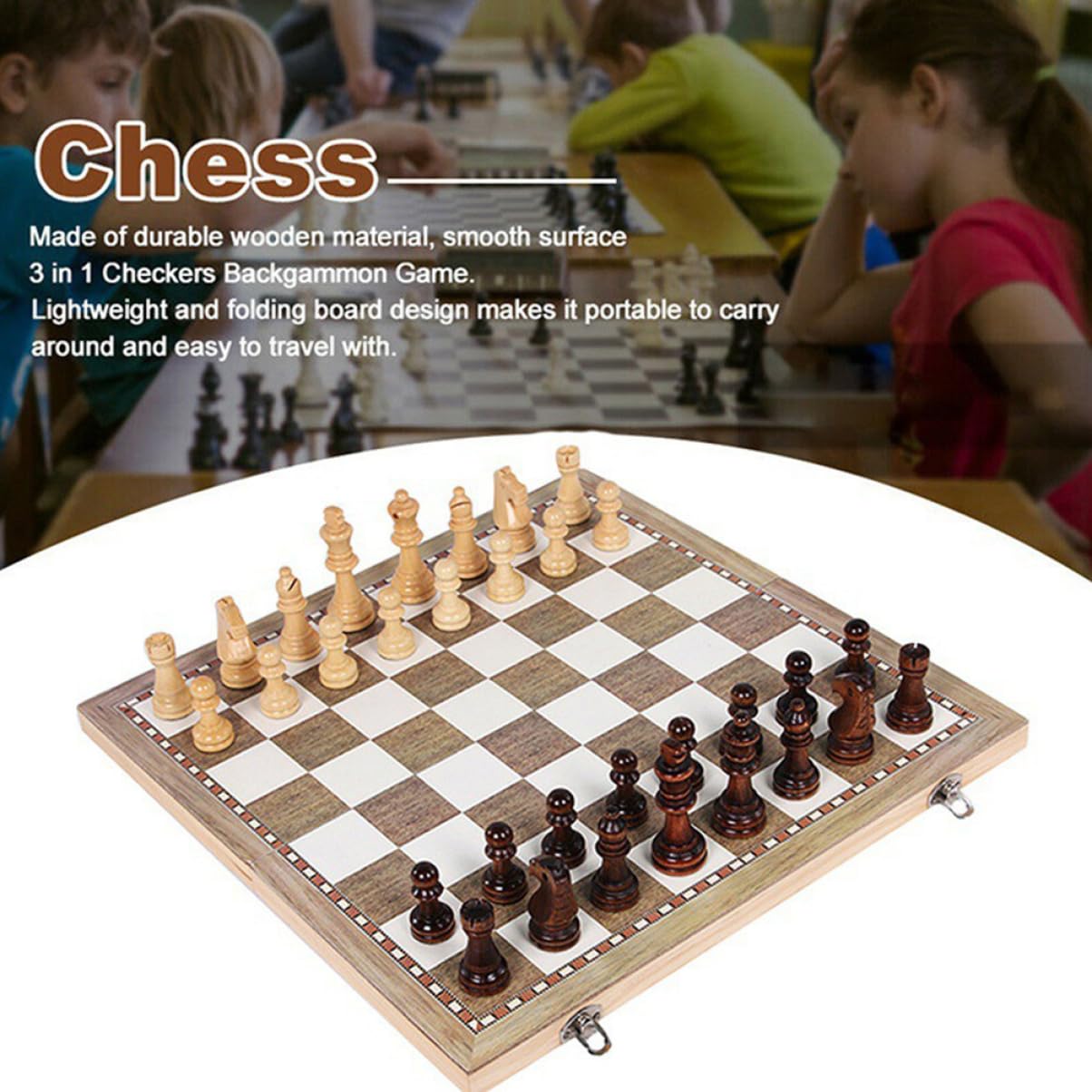 Toddmomy 1 Set Folding International Chess Game Puzzle Plaything for Easy to Store and Carry for