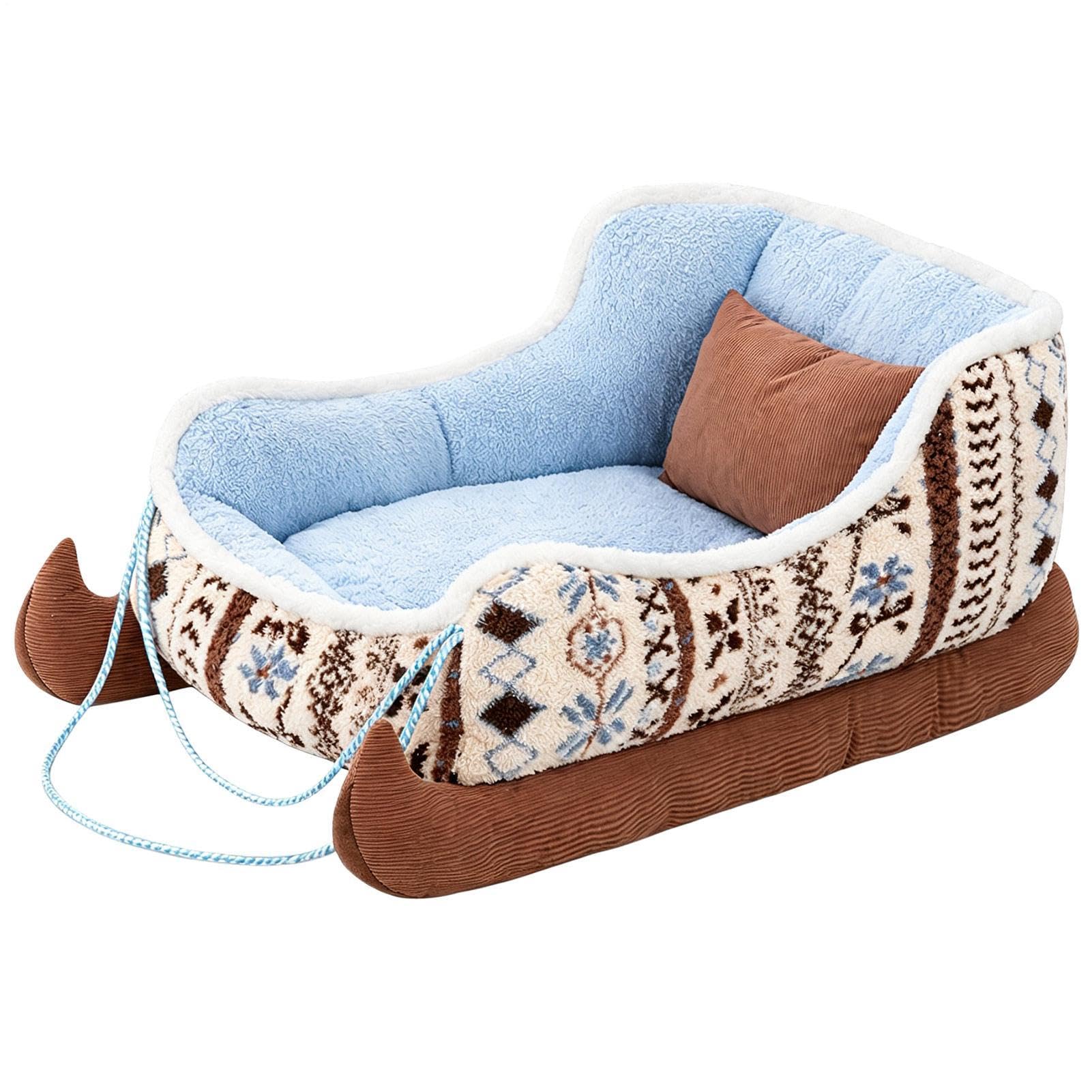 Cama trineo de perro Adorable decoración de temporada, suave y lavable