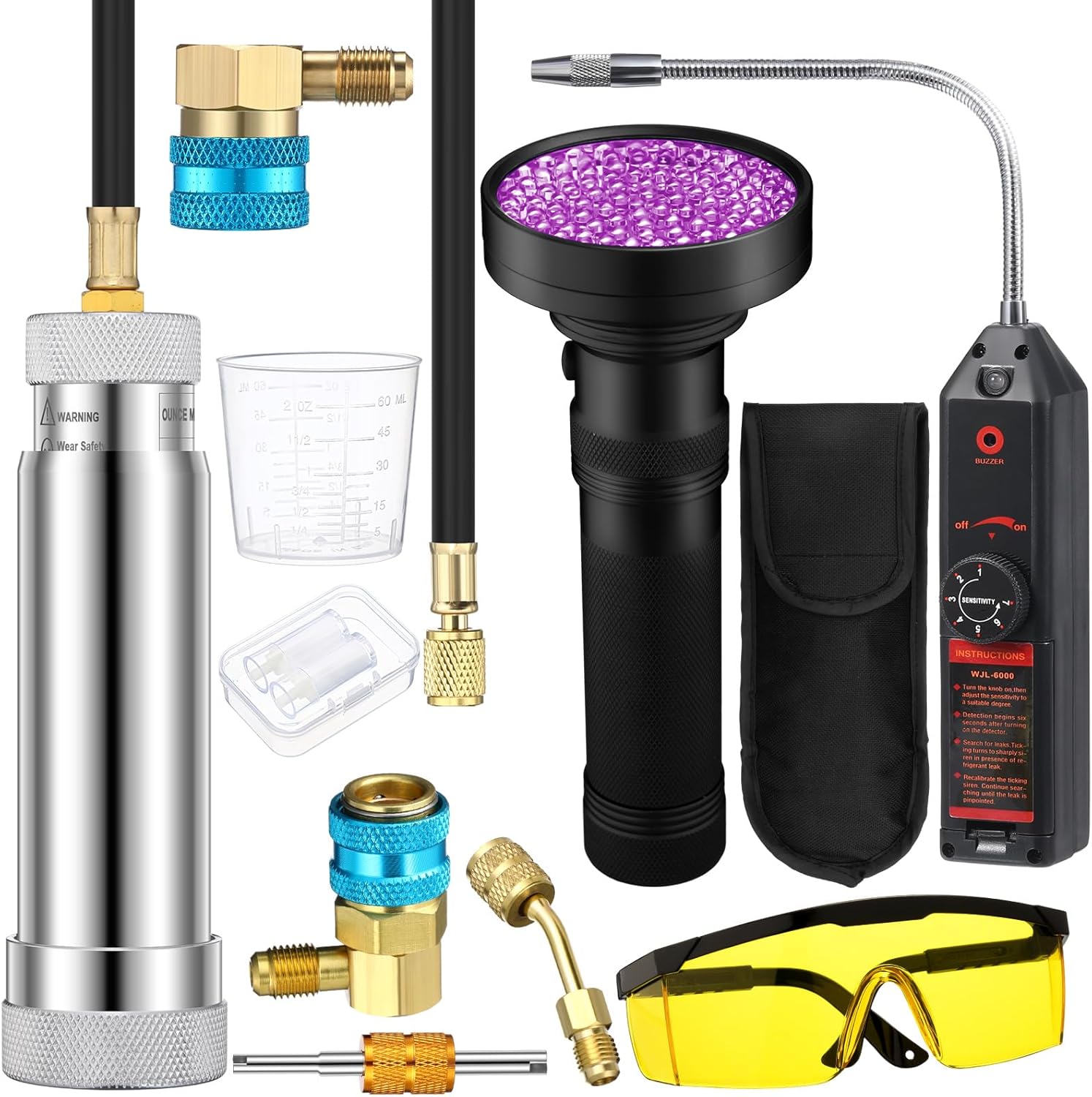 Kit Detector de Fugas de Aceite y Tinte UV para AC R1234yf R134a R410a