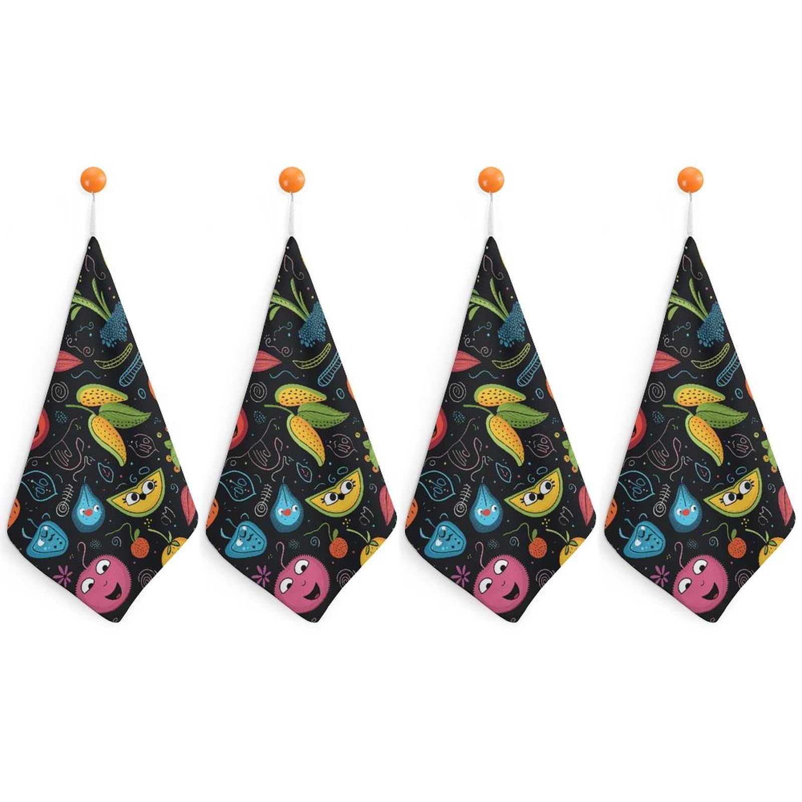 Serviettes douche à motif fruits et papillons pour salle de bain
