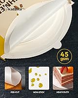 Vista 2 de Katbite - Rondas de papel pergamino de servicio pesado de 4 pulgadas, 200 piezas de rondas de papel pergamino para masas, uso para hornear pequeños