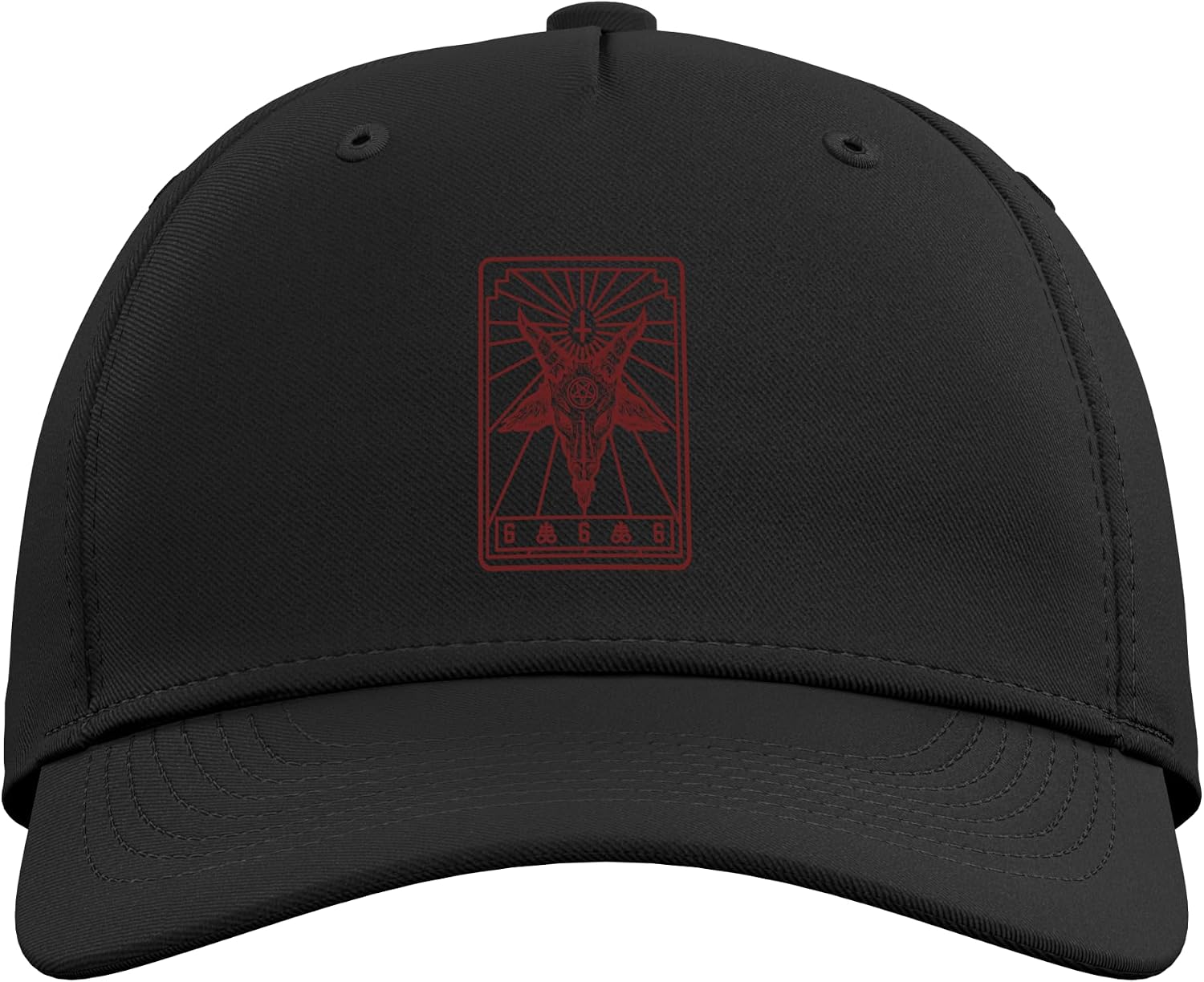 Baphomet Tarot Inverted Cross Goat Pentagram Leviathan Cross Adjustable Baseball Hat image 2