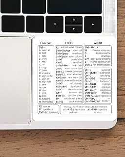 Excel/Word Shortcut Sticker for Laptop - 8×8cm Office Software Keyboard Sticker,for Office Work (White) BLC1534-01