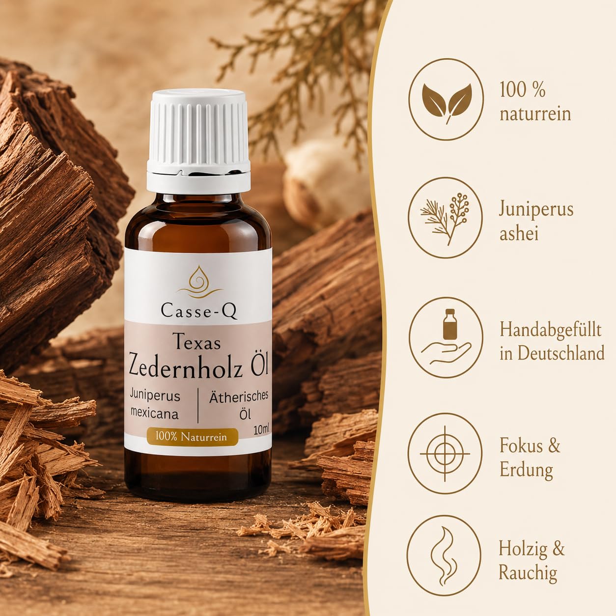 Texas Zedernholzöl 500 ml 100% naturreines ätherisches Öl Duftöl | 100% naturreines Duft Öl, warm, holzig-erdig, ideal für Diffuser, Duftlampe und Raumduft