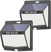 Outdoor Solar Light [2 Pack/3 Modes] 270° Super Bright Outdoor Solar LED Spotlights with Motion Sensor, IP65 Outdoor LED Solar Lights for Garden, Garages, Paths, Front Doors…