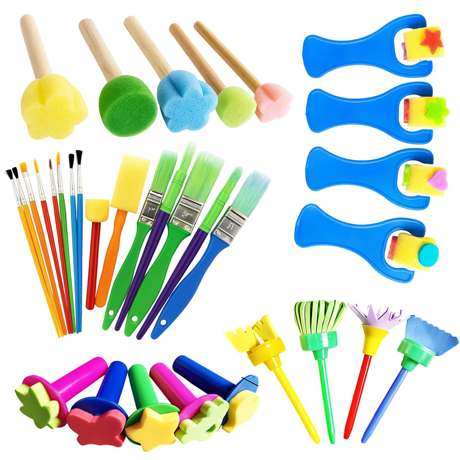 33-Piece todd11er Painting Set, k11ds Paint Brushes forch11dren, Paint Brush Set k11ds with Various Sizes, todd11er Paint Brushes for Creative Art Projects, K11d Painting Set for Home and sch00l