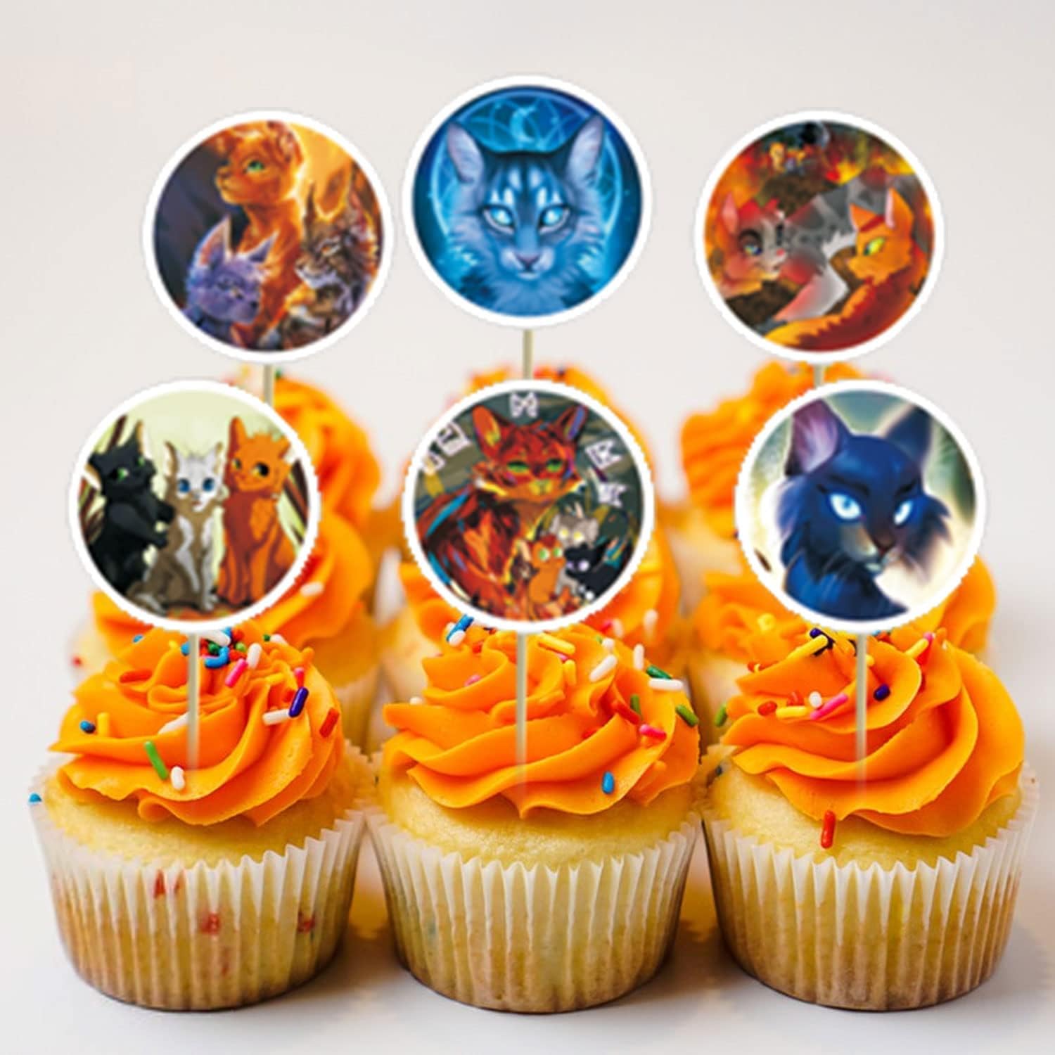 Warriors Cats Party Decorations, Cartoon Cat Theme Birthday Party Supplies Include Happy Birthday Banner, Balloons, Cupcake Cake Topper s for Fans Adults Party Decorations