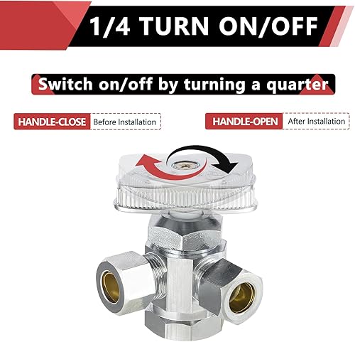 Miniatura 10 de EFIELD Válvula de tope de ángulo de salida dual multivuelta, expansión de 12" F1960 Pex-A entrada de tubo x (38 pulgadas x 38 pulgadas) salida de