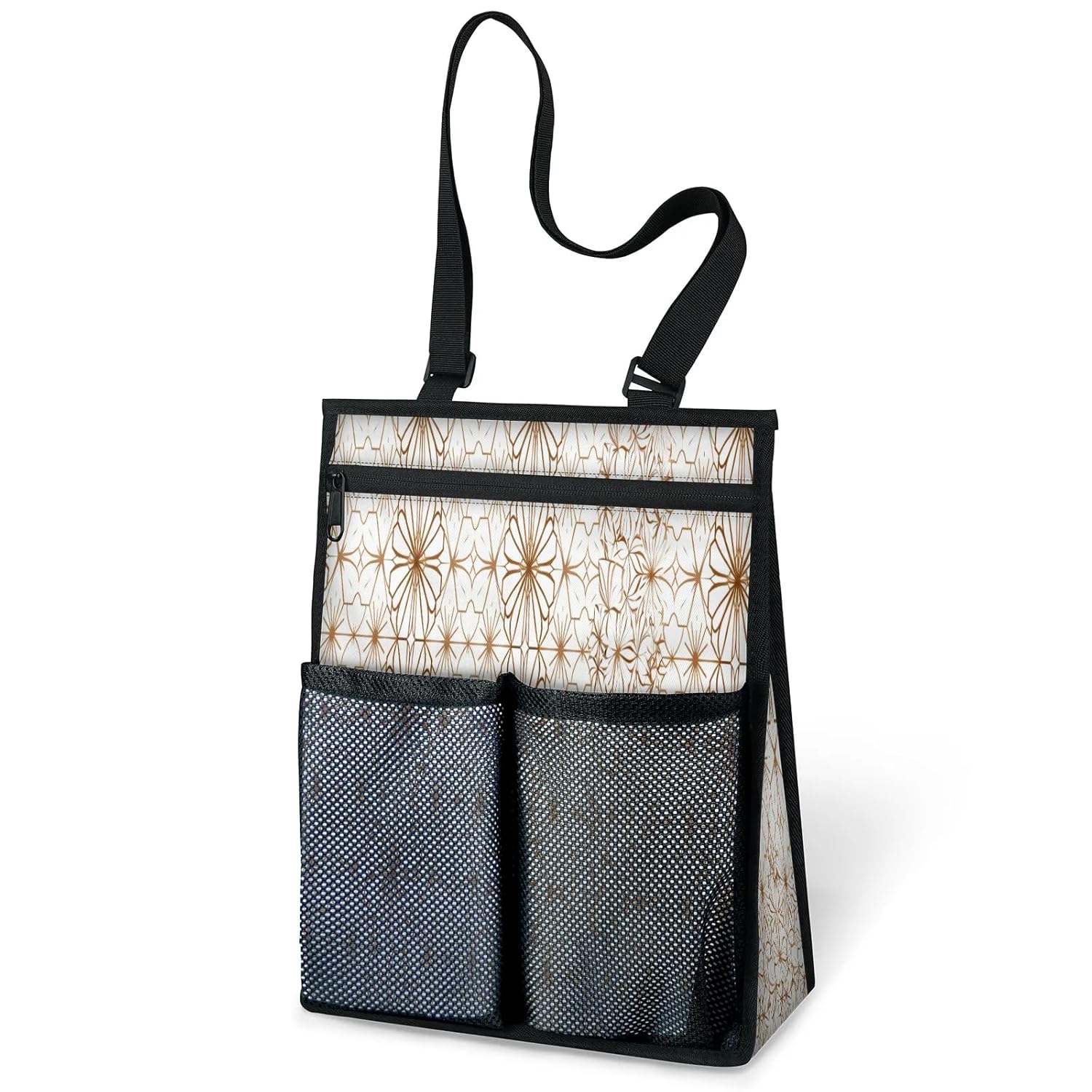 Ourtheme Geometric Pattern Portable Shower Bag for Travel Gym Camp Beach Tote Shower Caddy Bags Hanging Toiletry Organizer