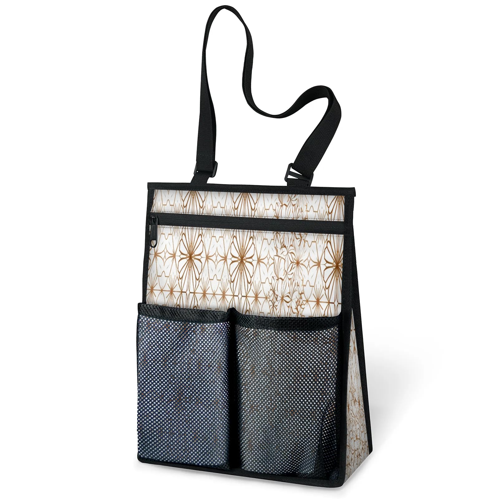 Ourtheme Geometric Pattern Portable Shower Bag for Travel Gym Camp Beach Tote Shower Caddy Bags Hanging Toiletry Organizer