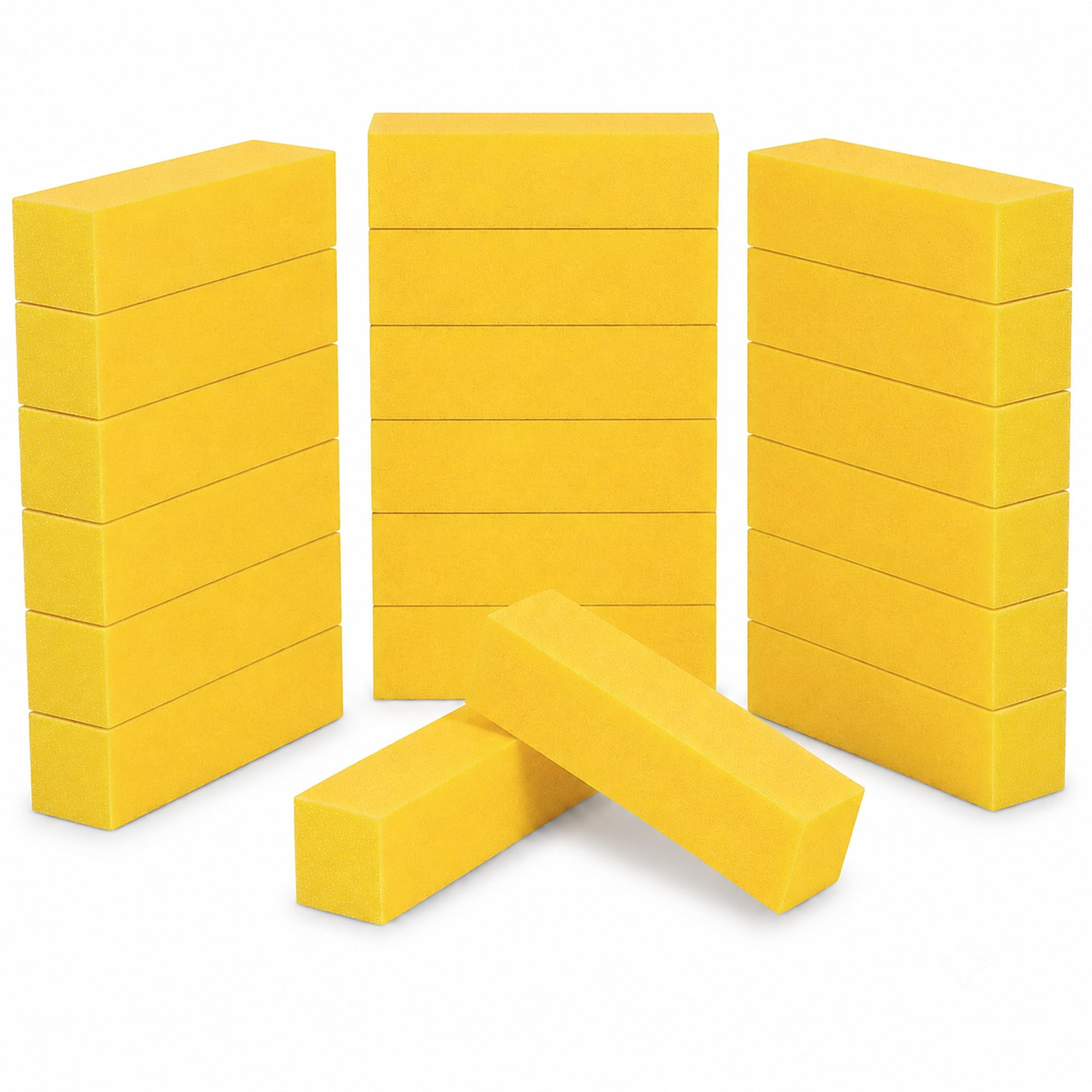 ForPro Professional Collection Ultra Gold Buffing Block, 240 Grit, Four-Sided Manicure & Pedicure Nail Buffer, 3.75" L x 1" W x 1" H, 20-Count