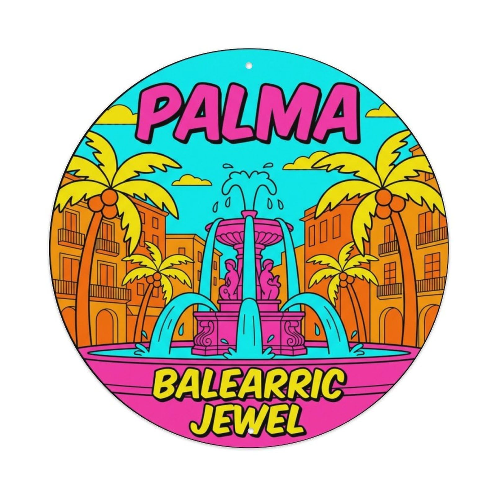 Tgrcjimh Style Metal Tin Sign Vintage Travel Palma Spain Natives