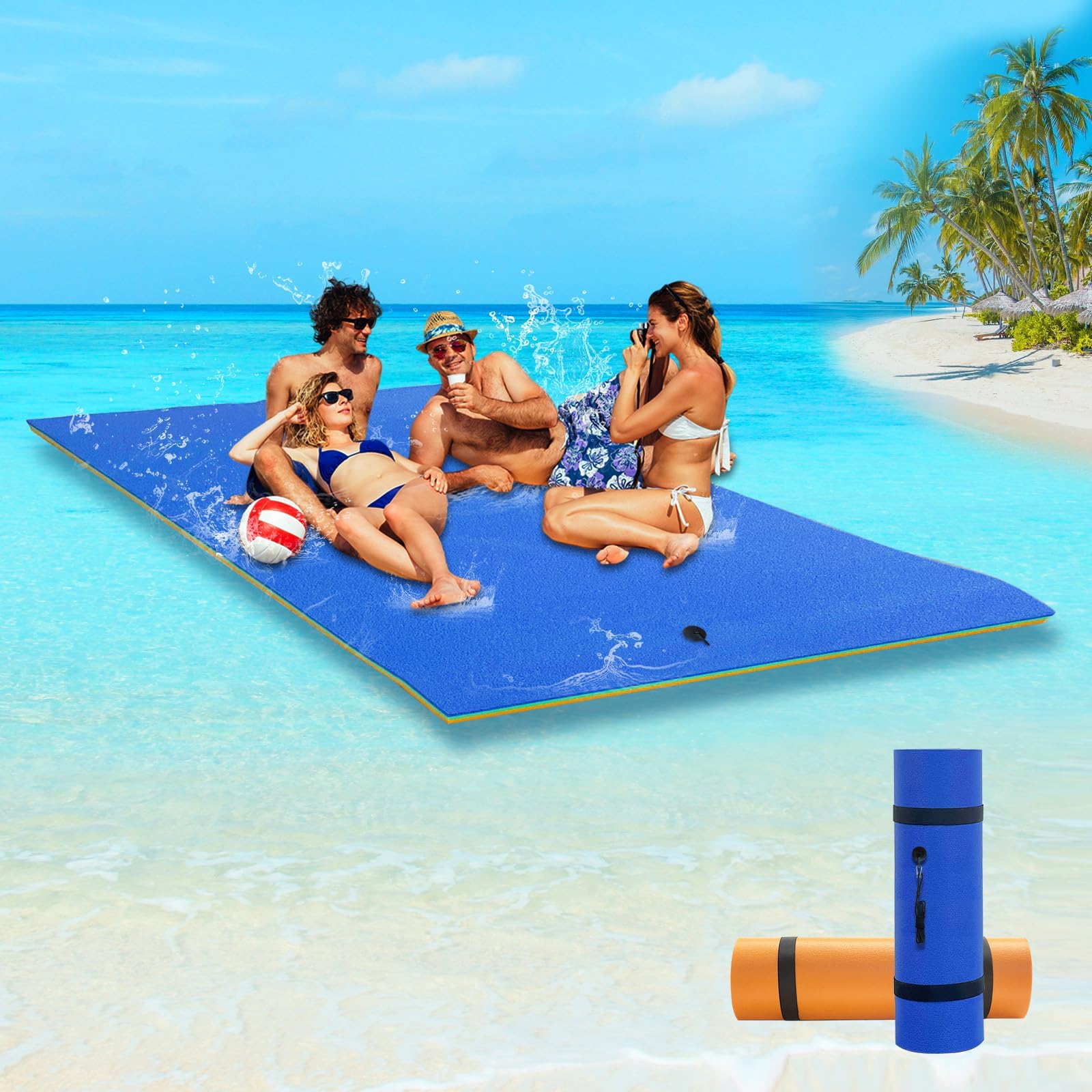 Lily Pad Floating Mat, 8'/9'/12'/18' Premium Floating Water Mat for Lake, 3-Layer Tear-Resistant XPE Foam, Giant Lily Pad for Water Recreation Pool, Suitable for Multiple Users