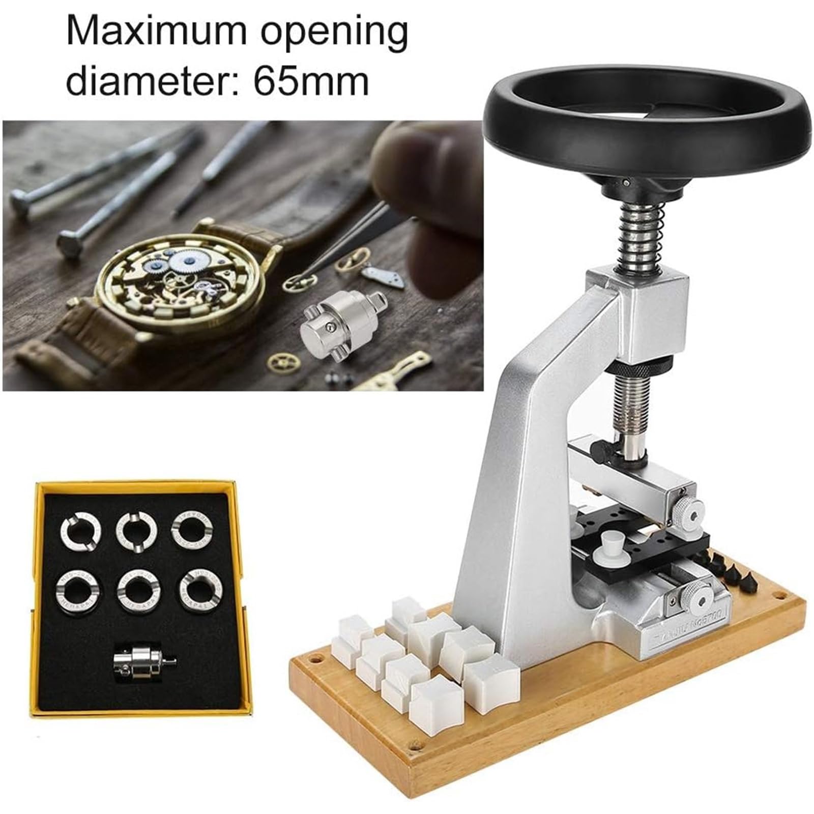 Herramienta para extraer la Tapa Trasera del Reloj con 6 Accesorios de reparación - Mango Ajustable para relojeros - Kit multifunción para la reparación de Relojes