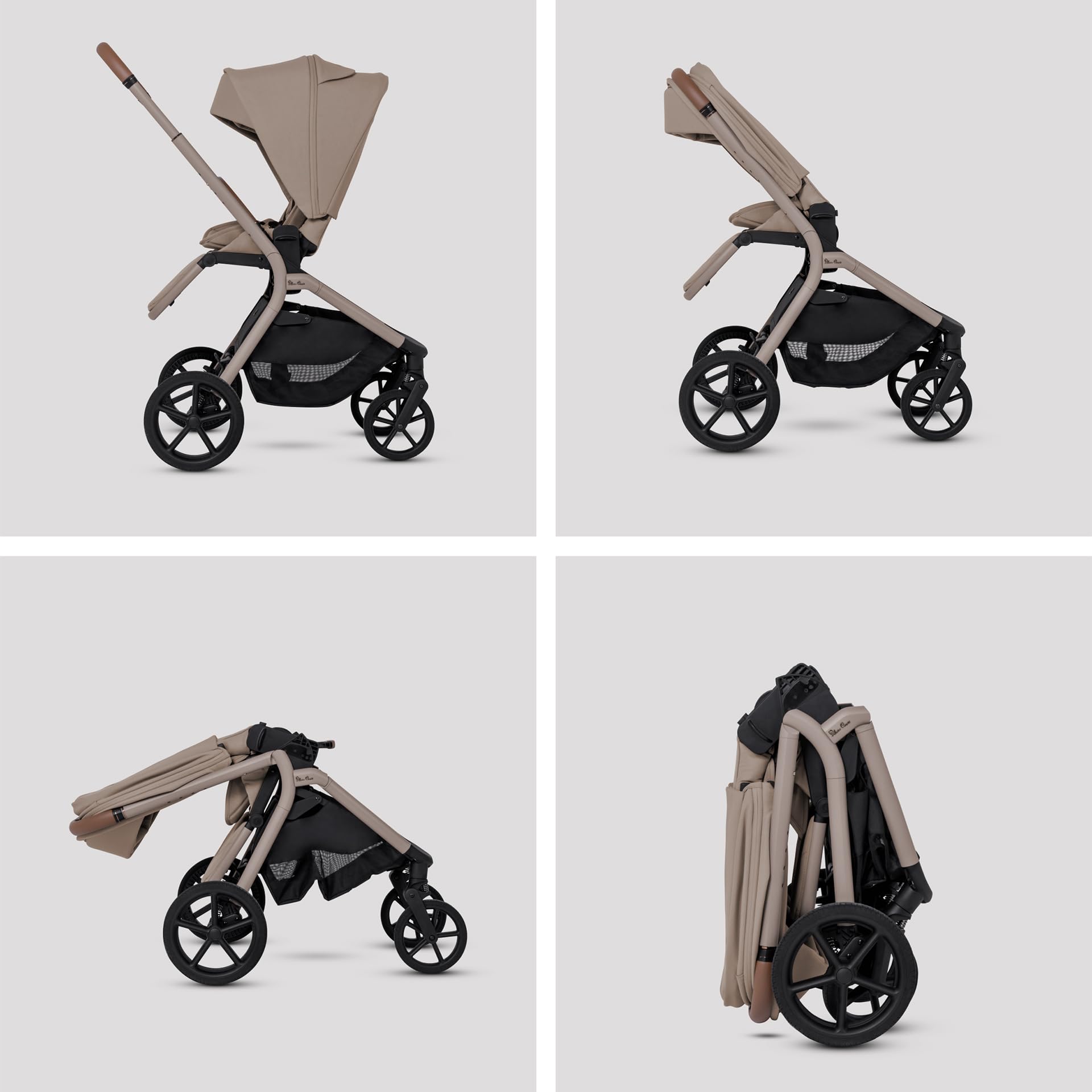 Silver Cross Breez Pushchair - Compact Lightweight Travel System, One-Hand Fold Pushchair with Lie-Flat Seat - Car Seat Compatible - Suitable from Birth to 4 Years (22kg) - Champagne — view 2