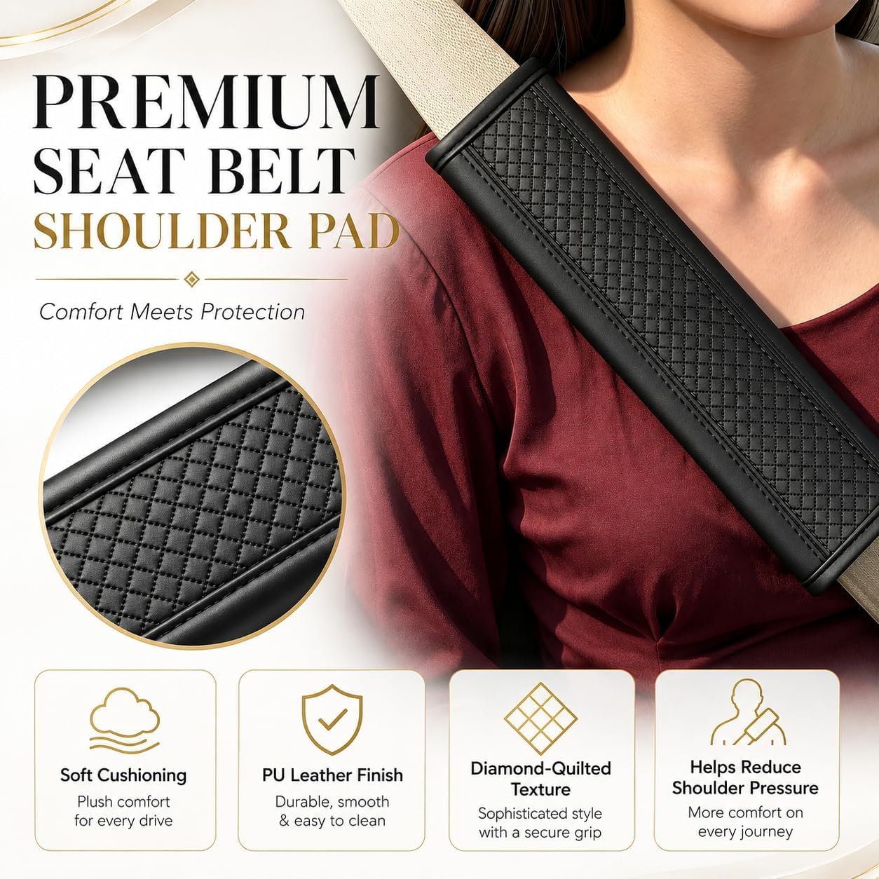 2 Pièces Coussinet de Ceinture de Sécurité pour Skoda Fabia 1999-2023