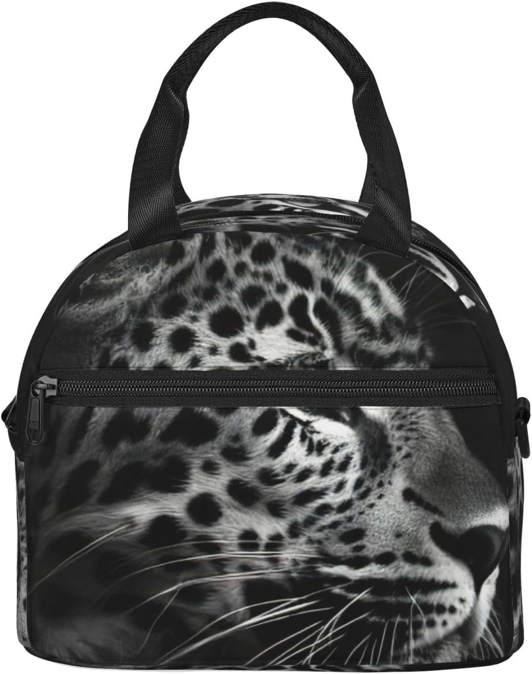 Leopard Print Reusable Lunch Bag Insulated Lunch Boxes for Office Work Picnic Tote Bag Adjustable