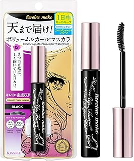 HEROINE MAKE by KISSME Volumizing Eyemakeup Mascara with Waterproof Black Curvy Brush, Defining Fiber Long-lasting False E...