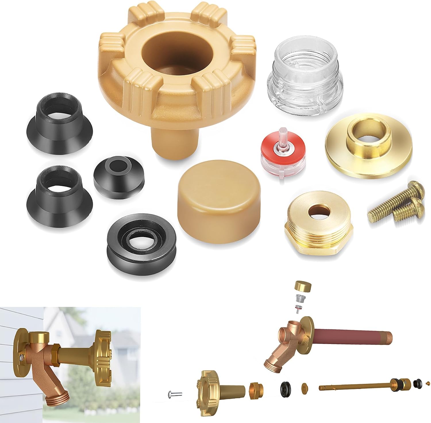 RK-17MH Repair Kit - Outdoor Faucet Metal Handle Repair Kit Compatible with Woodford Model 17 Outside Faucets - Fixes Water Leakage & Flow Interruption
