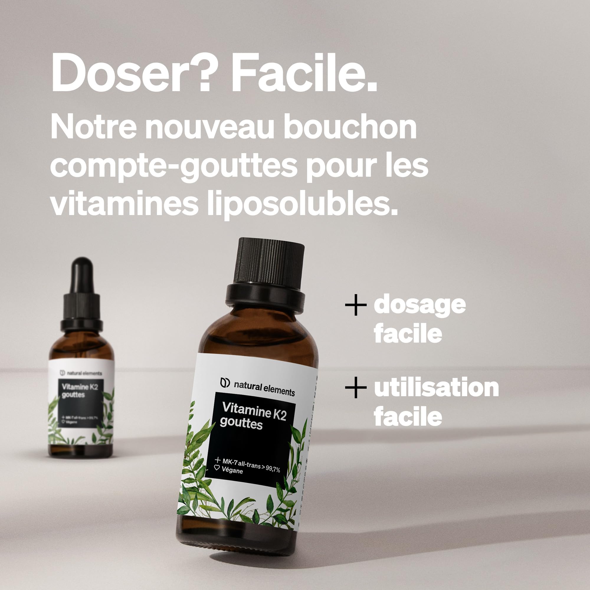 200 µg de vitamine K2 MK-7 – 1 700 gouttes (50 ml) – teneur all-trans >99,7% (K2VITAL® de Kappa) – produit testé en laboratoire, végan, fortement dosé