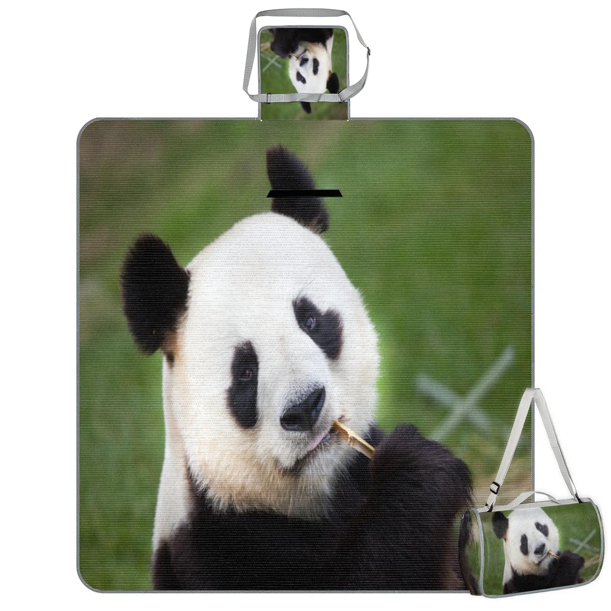 Manta de picnic con diseño de panda gigante de 150 x 145 cm, manta de playa plegable para exteriores, impermeable, para playa, camping, senderismo, picnic