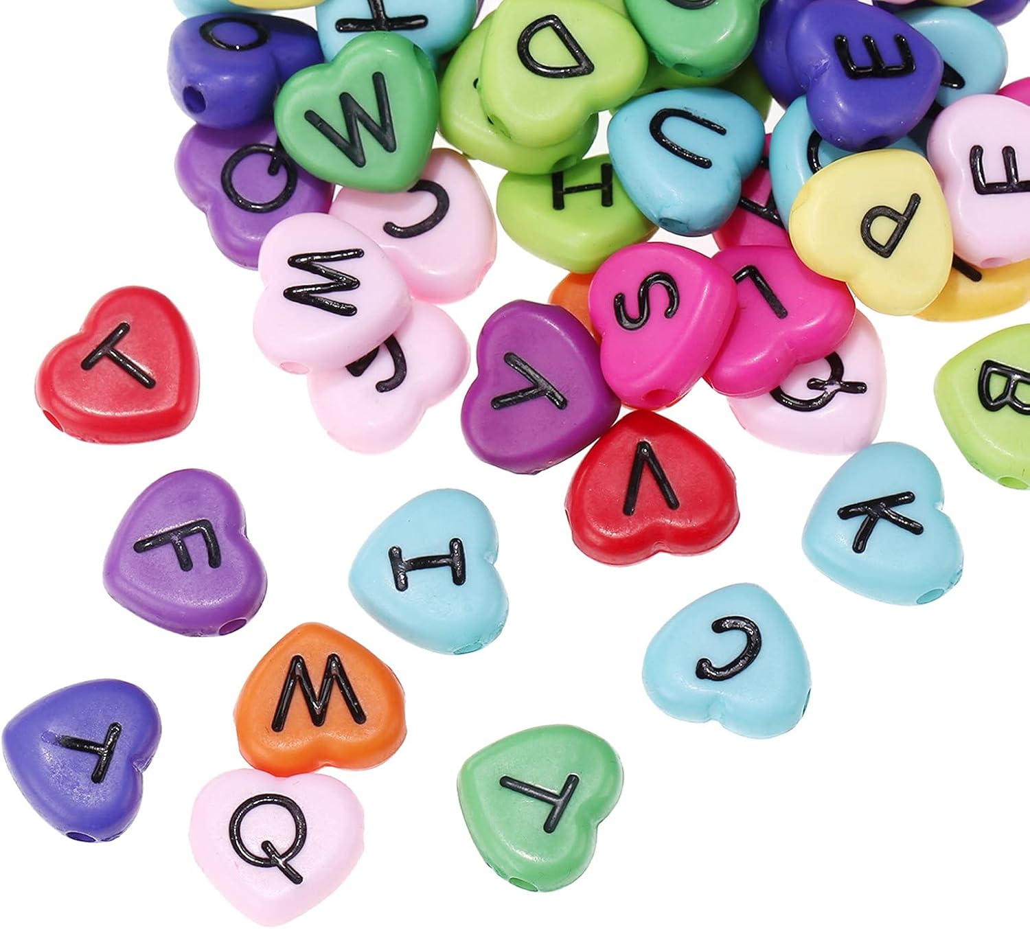 1000pcs White Acrylic Alphabet Letter Beads 10mm Flat Round Disc Coin A-Z Golden Raised Letter Loose Spacer Beads Charms for DIY Jewelry Bracelet Necklace Keychain Making