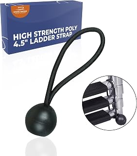 White Water - 4-1/2" Black High Strength Ladder Strap | Secure Telescoping Boat Ladder Retention | Marine-Grade Tie-Down for Boats, Yachts, RVs | Saltwater & UV Resistant | Easy Install | 1 Pack