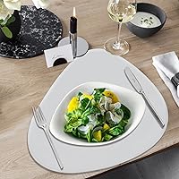 Vista 179 de Faux Leather Placemats and Coasters Set of 2, Round Leather for Dinner Table Mats Heat Resistant Non-Slip Washable Insulation Coffee Mats Kitchen