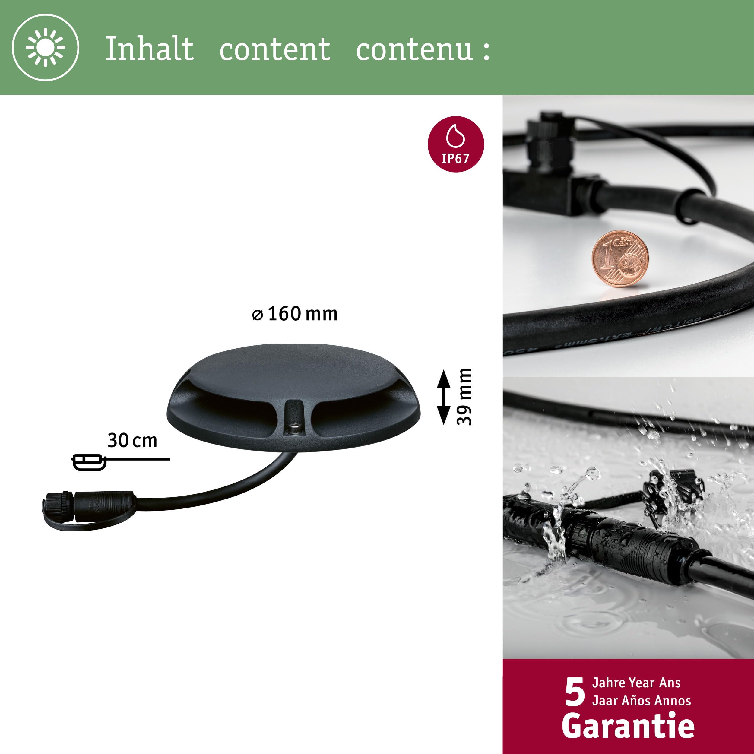 Paulmann 93920 Outdoor Plug & Shine oprawa naziemna IP67 3000K 2x3W 24V 93920 ośw. zewn. oprawa do dróg