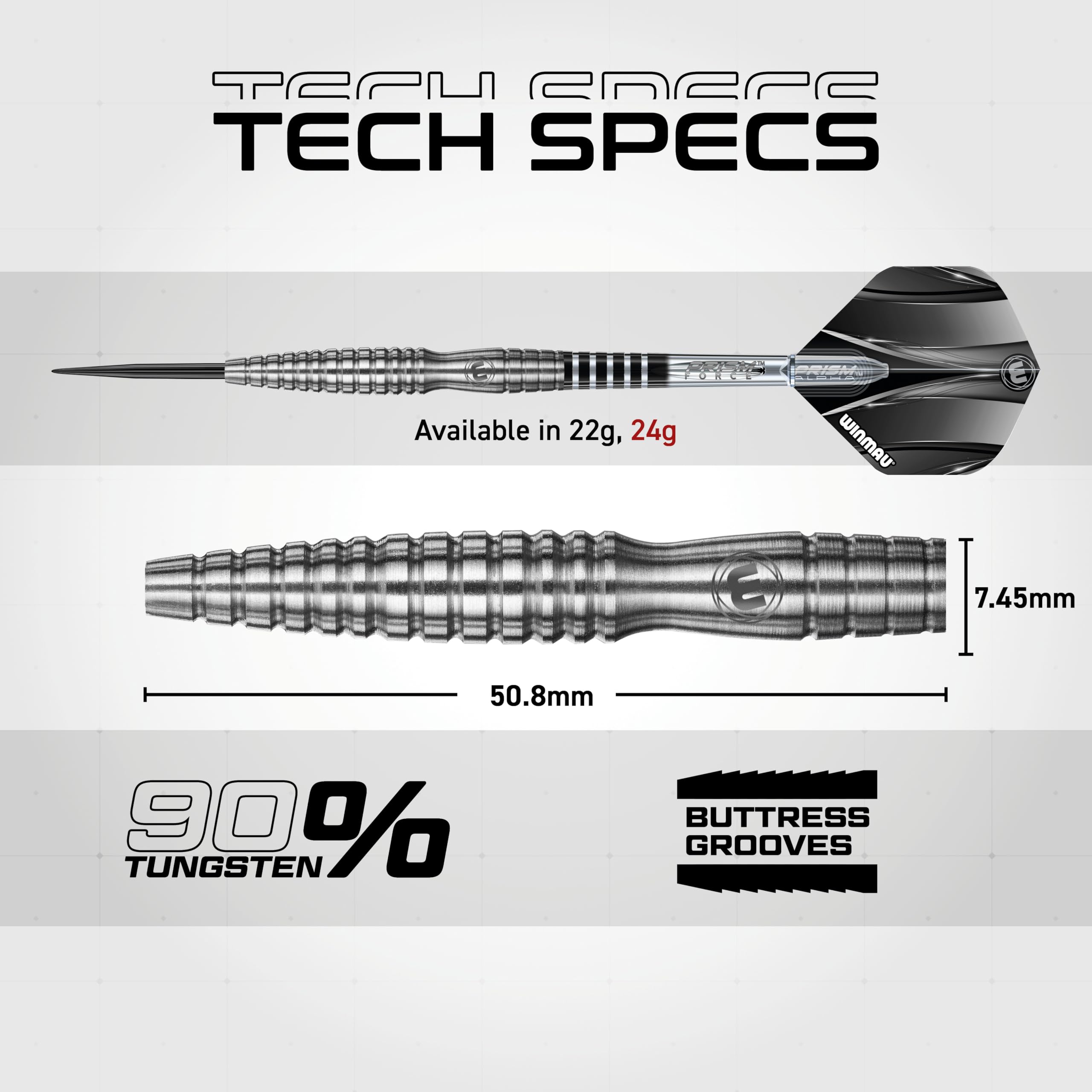WINMAU Sniper V2 90% Fléchettes Pointe Acier 24g