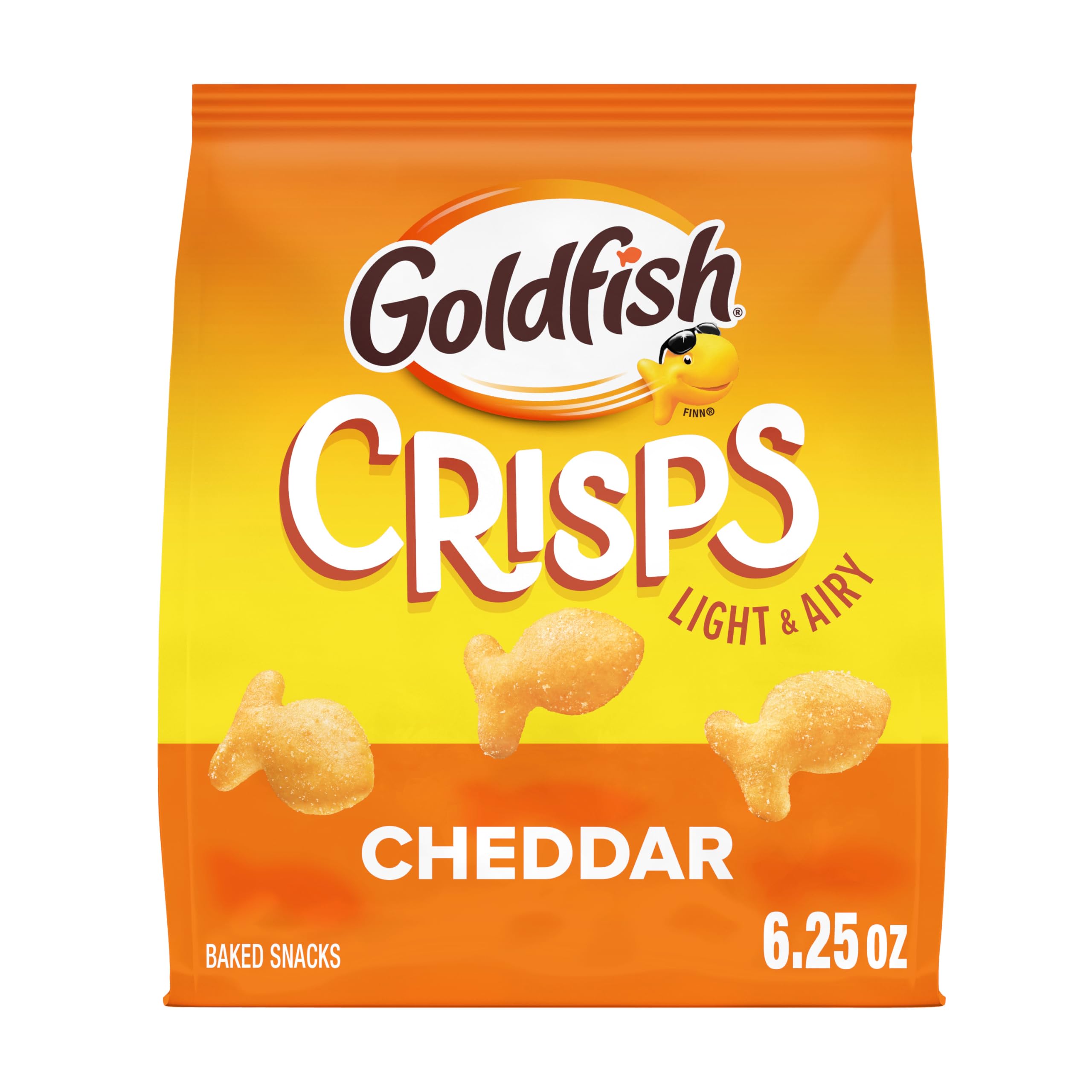 Goldfish Crisps Cheddar Cheese Baked Chip Cracker Snack, 6.25 Oz Bag