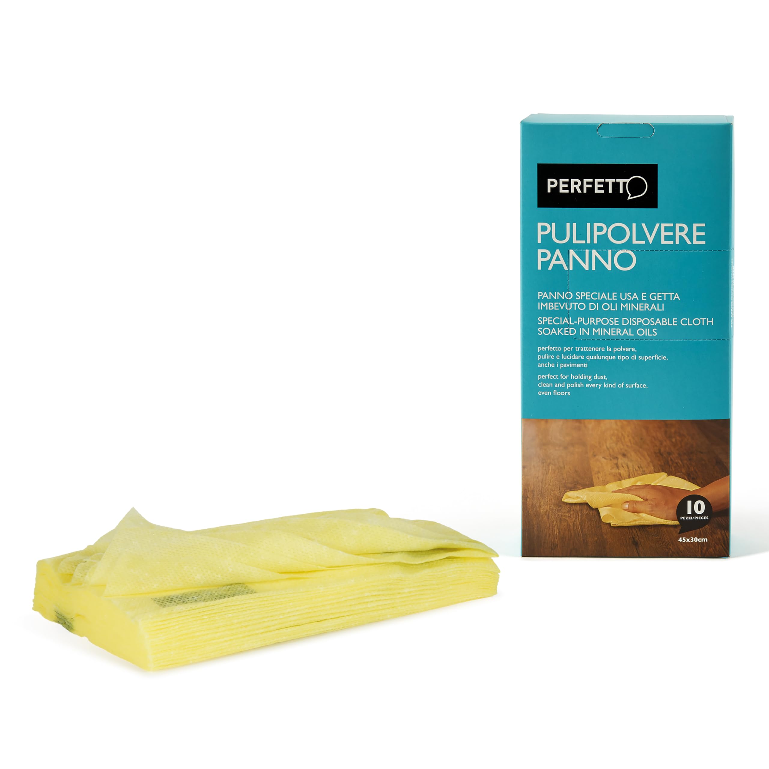 Perfetto Pannopolvere Perfect Cloth Set of 10 Pieces Dimension-45 x 30 cm, Yellow, One Size