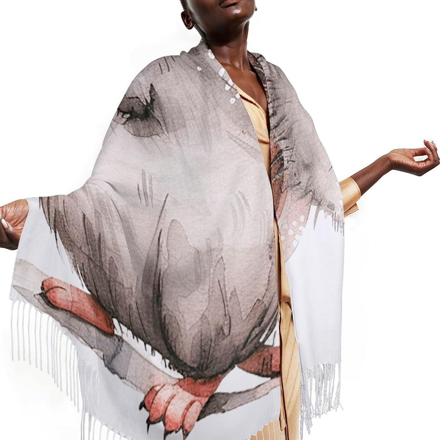 Holding Dandelion Scarf for Women Lightweight, Men's Scarves Classic Winter Fashion Tassel Scarf Shawl Wrap, Cashmere Scarves for Daily Wear