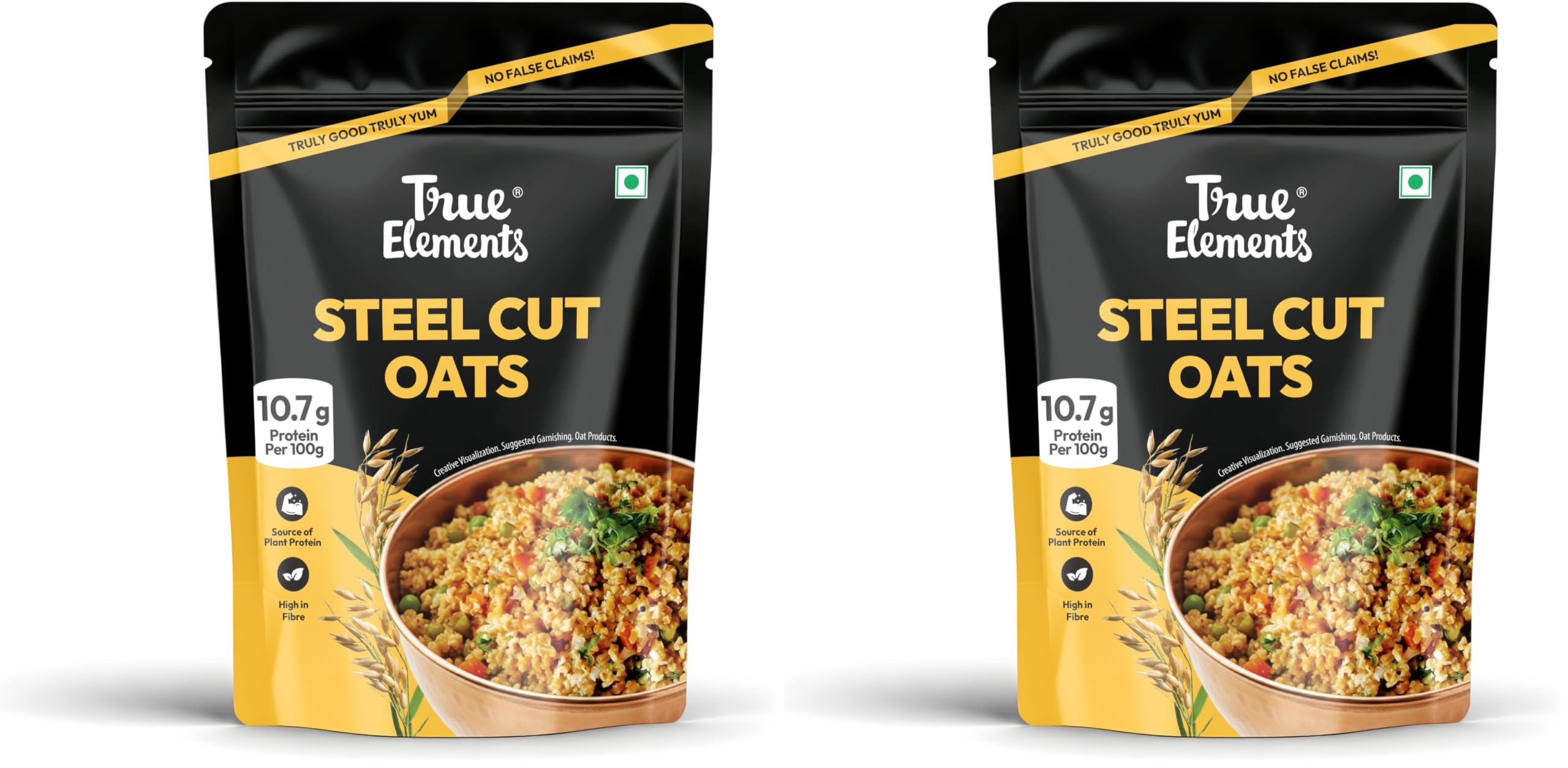 True Elements Steel Cut Oats 2kg - 40 Servings family pack | Premium Wholegrain Oats | High Fibre | Daibetic Friendly | Perfect for upma, khichdi & healthy baking (Pack of 2)-picture-27