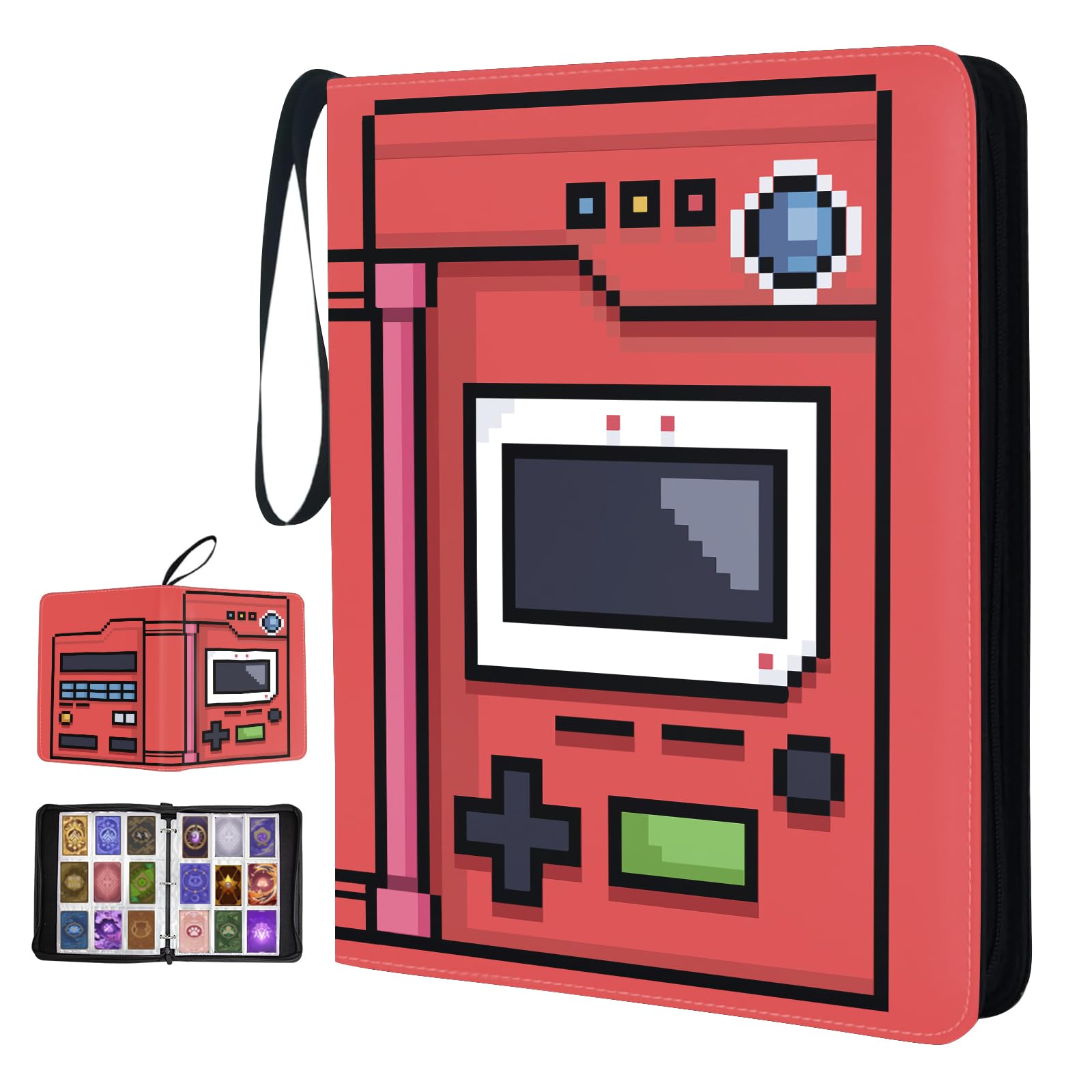 Game Console Trading Card Storage Album for Son Daughter, Collectible Trading Card Binder with 50 Durable 9-Pocket Pages, Gift for Card Collector on Birthday Christmas
