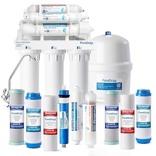 Puredrop RTW5AK Sistema de filtración de agua alcalina de ósmosis inversa sistema de filtro de agua RO de remineralización alcalina pH debajo del