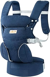 Viedouce Babytrage Neugeborene ab Geburt, Ergonomische Baby Trage Baumwolle Tragegurt mit Kopstütze und atmungsaktivem, Babybauchtrage ab 3kg und Kleinkinder 20kg