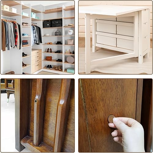 Miniatura 5 de uxcell 10 hojas540 calcomanías para cubrir agujeros de tornillo, 0.827 in de diámetro de PVC, tapas autoadhesivas a prueba de polvo para muebles de