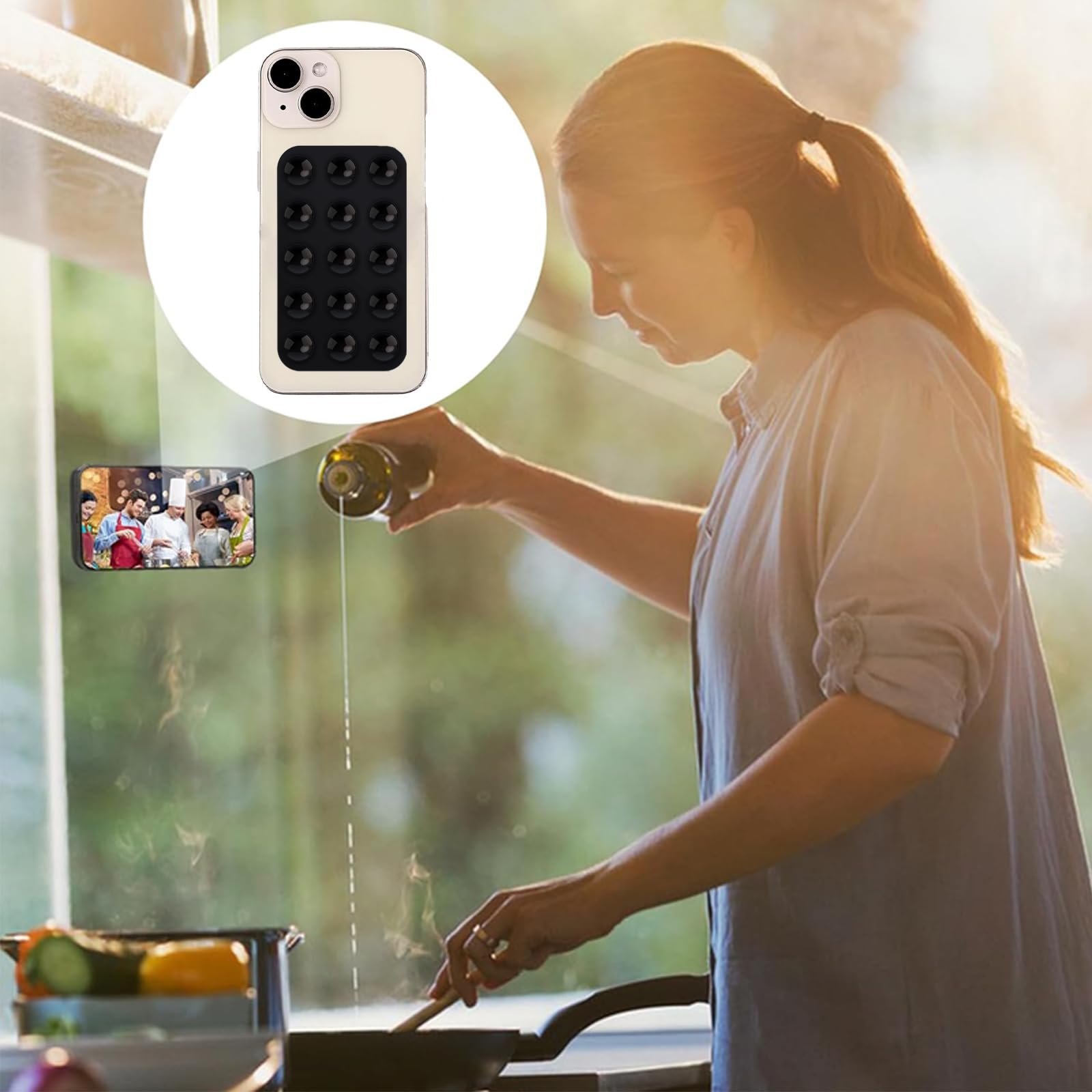 LIUZHIPENG Lot De 4 Coques De Téléphone à Ventouse En Silicone, Support De Téléphone Auto-adhésif Universel Pour Téléphones Mobiles, Support Mains Libres Pour Téléphone Portable, Support De Téléphone