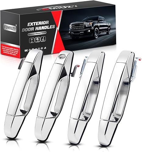 Manijas de puerta de WEILEITE, cromadas, compatibles con 07-13 Chevy Silverado GMC Sierra 1500 Cadillac Escalade Yukon XL Denali Chevrolet 2500 3500